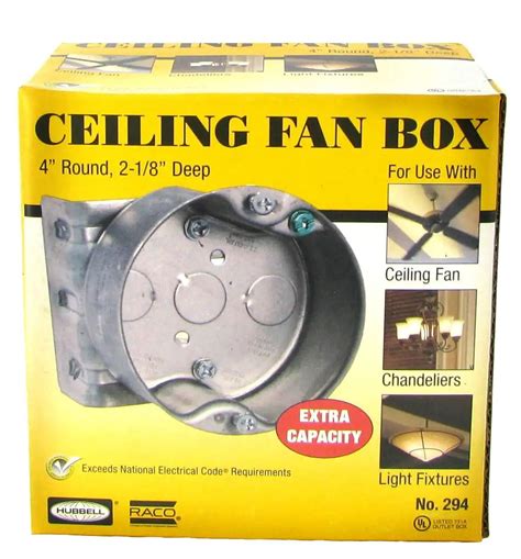 junction box ceiling fan|ceiling fan rated outlet box.